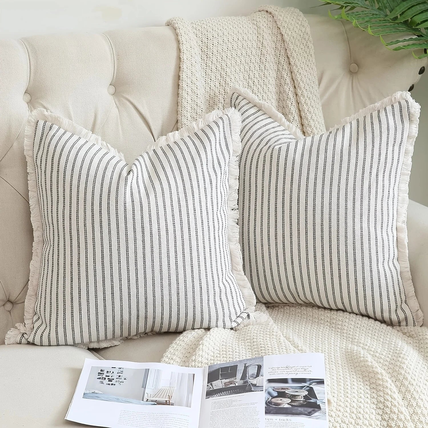 Comfortable Striped Throw Pillow For Home Bedroom & Living Room