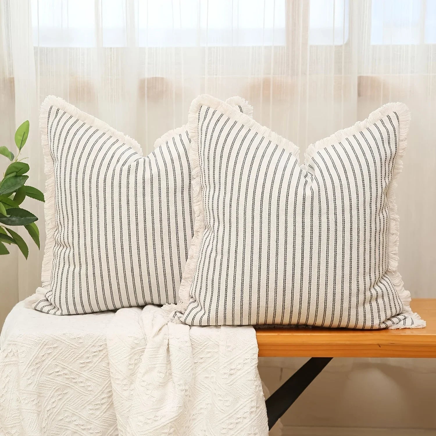 Comfortable Striped Throw Pillow For Home Bedroom & Living Room