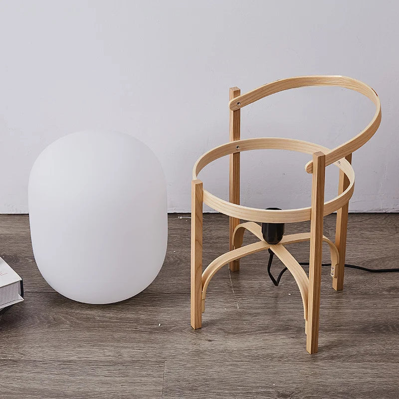 Wood Standing Lamp Modern Simple Art Tabletop Room Decor