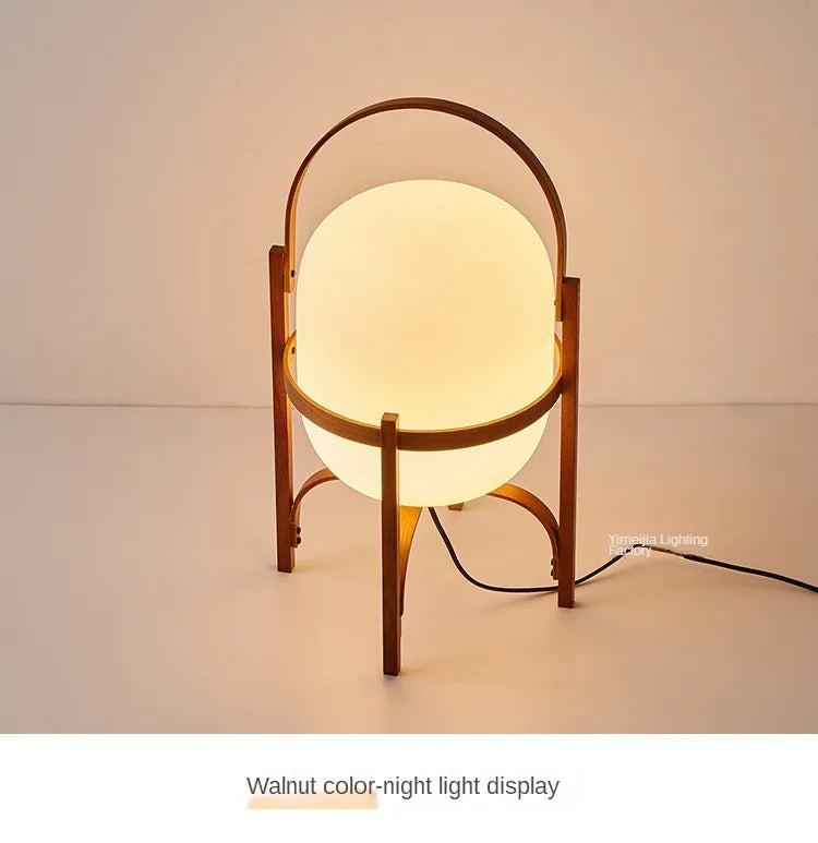 Wood Standing Lamp Modern Simple Art Tabletop Room Decor