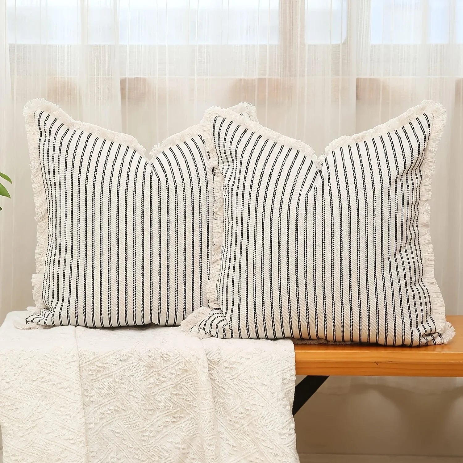 Comfortable Striped Throw Pillow For Home Bedroom & Living Room