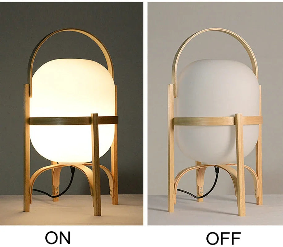Wood Standing Lamp Modern Simple Art Tabletop Room Decor