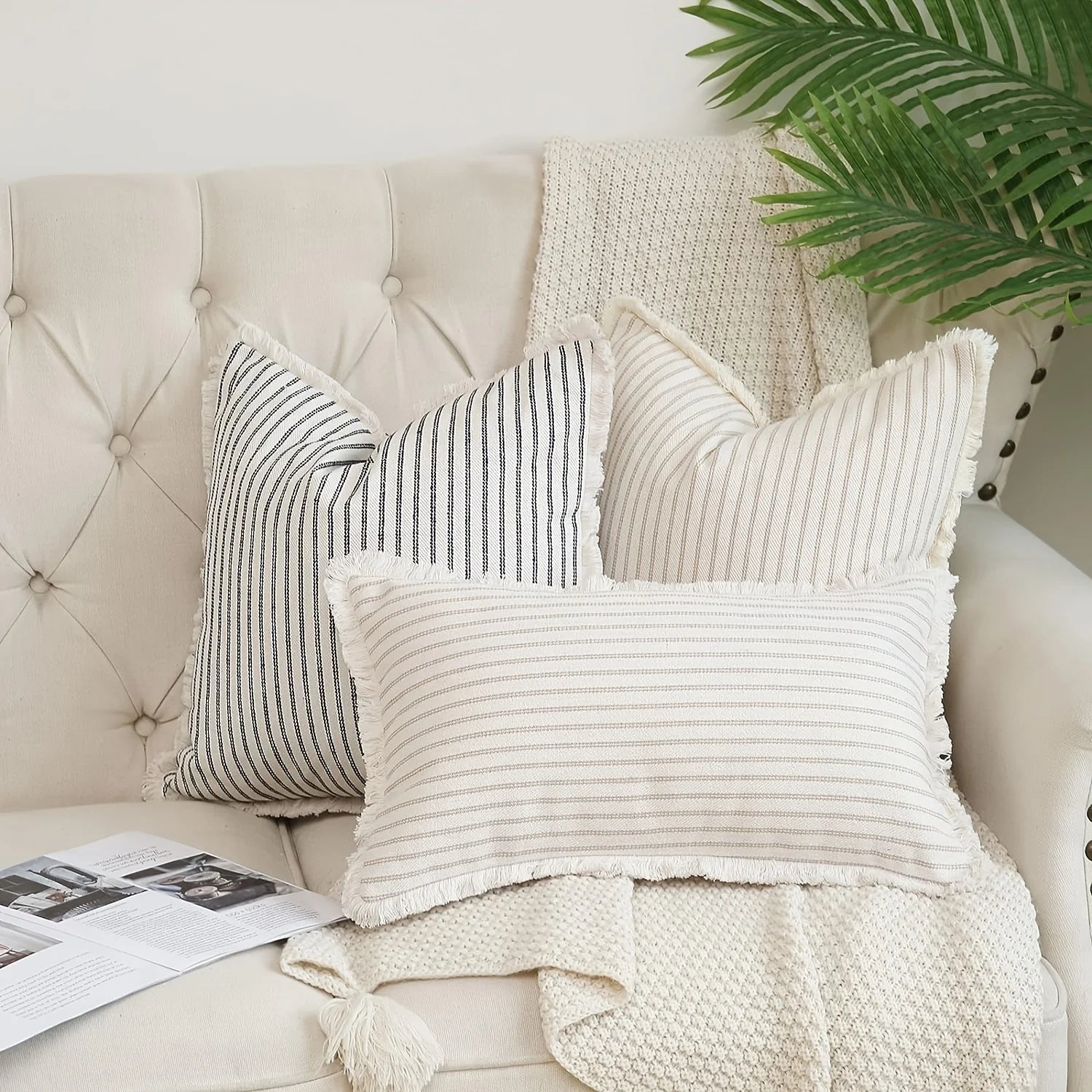 Comfortable Striped Throw Pillow For Home Bedroom & Living Room