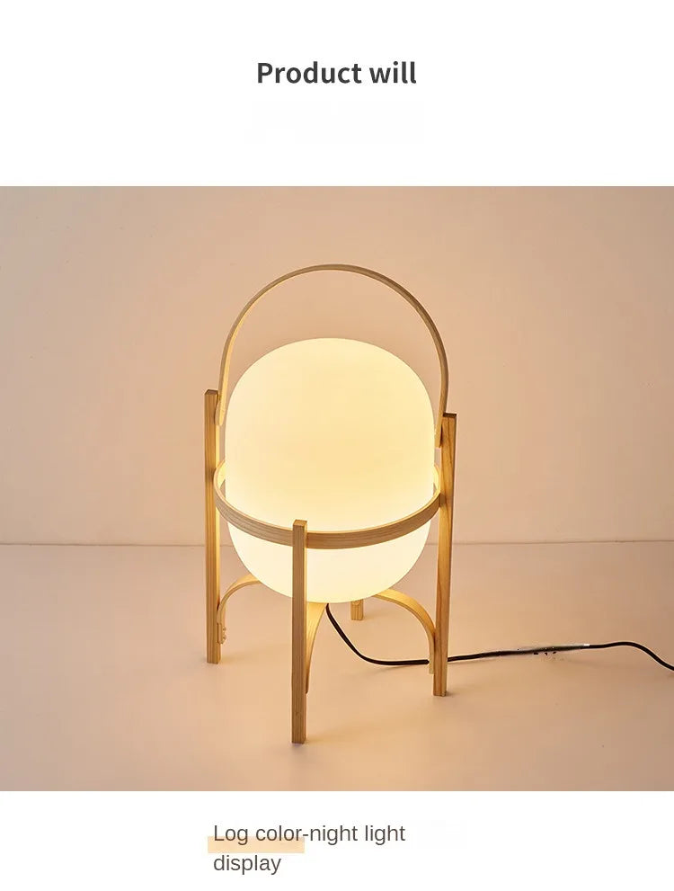 Wood Standing Lamp Modern Simple Art Tabletop Room Decor