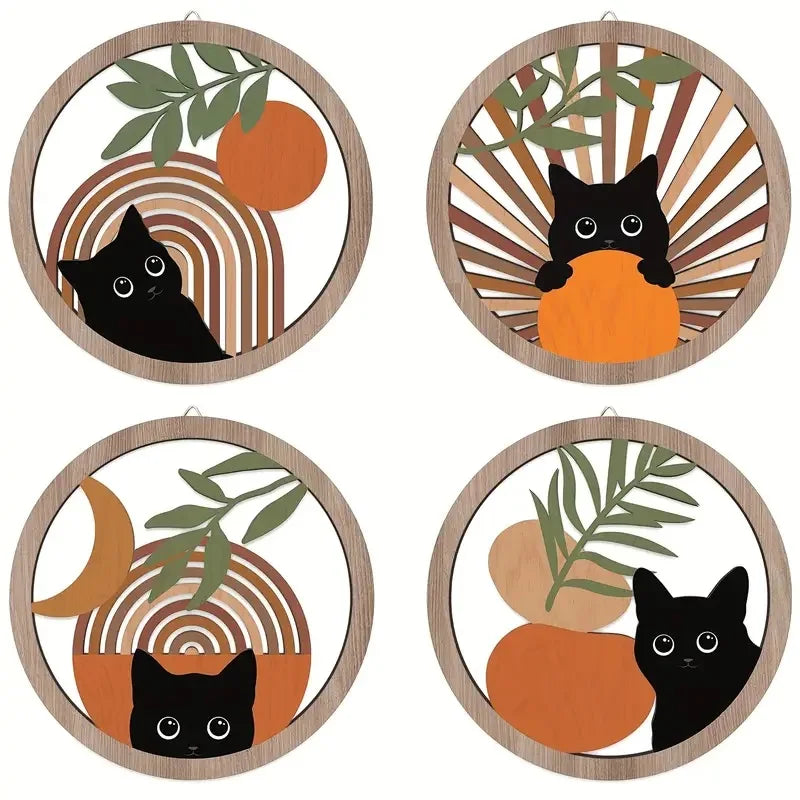 4Pcs Wall Art decor, Hollowed-out Design for living room