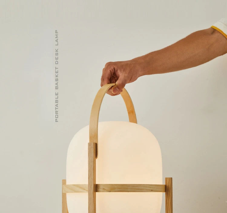 Wood Standing Lamp Modern Simple Art Tabletop Room Decor