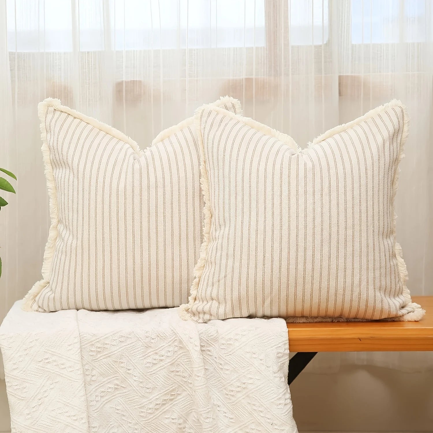 Comfortable Striped Throw Pillow For Home Bedroom & Living Room