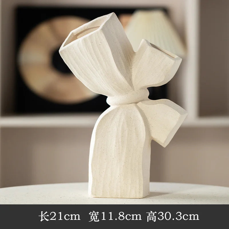 Ceramic Vase Flower Pot Modern Black Decorative Vases For Living Room