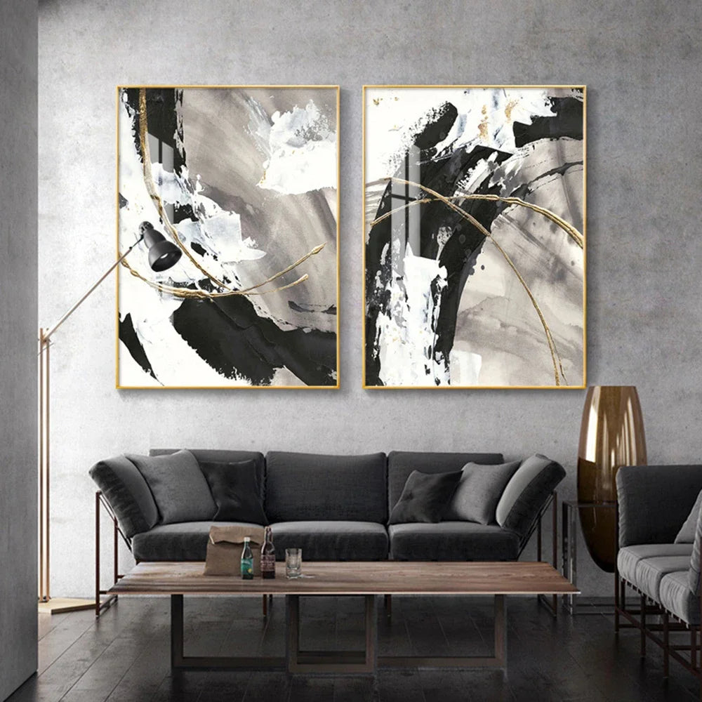 Modern Abstract Wall Art Marble Style Living Room Decoration