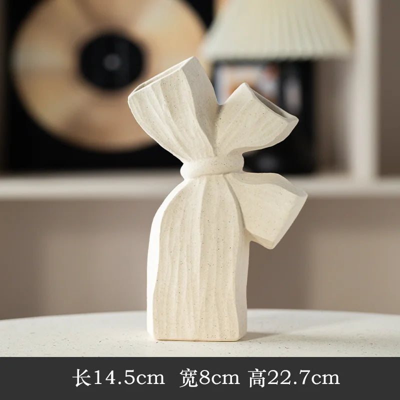 Ceramic Vase Flower Pot Modern Black Decorative Vases For Living Room