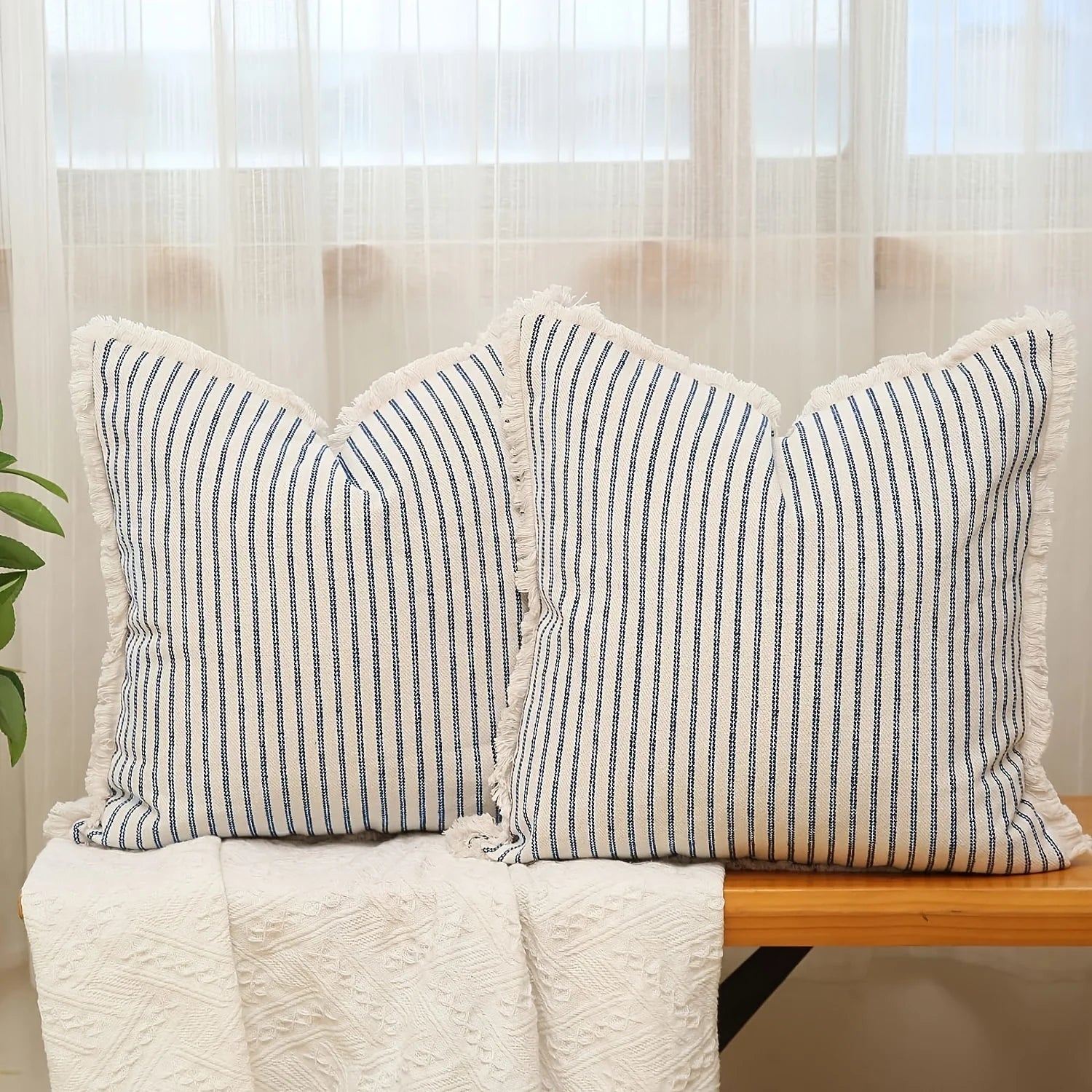 Comfortable Striped Throw Pillow For Home Bedroom & Living Room