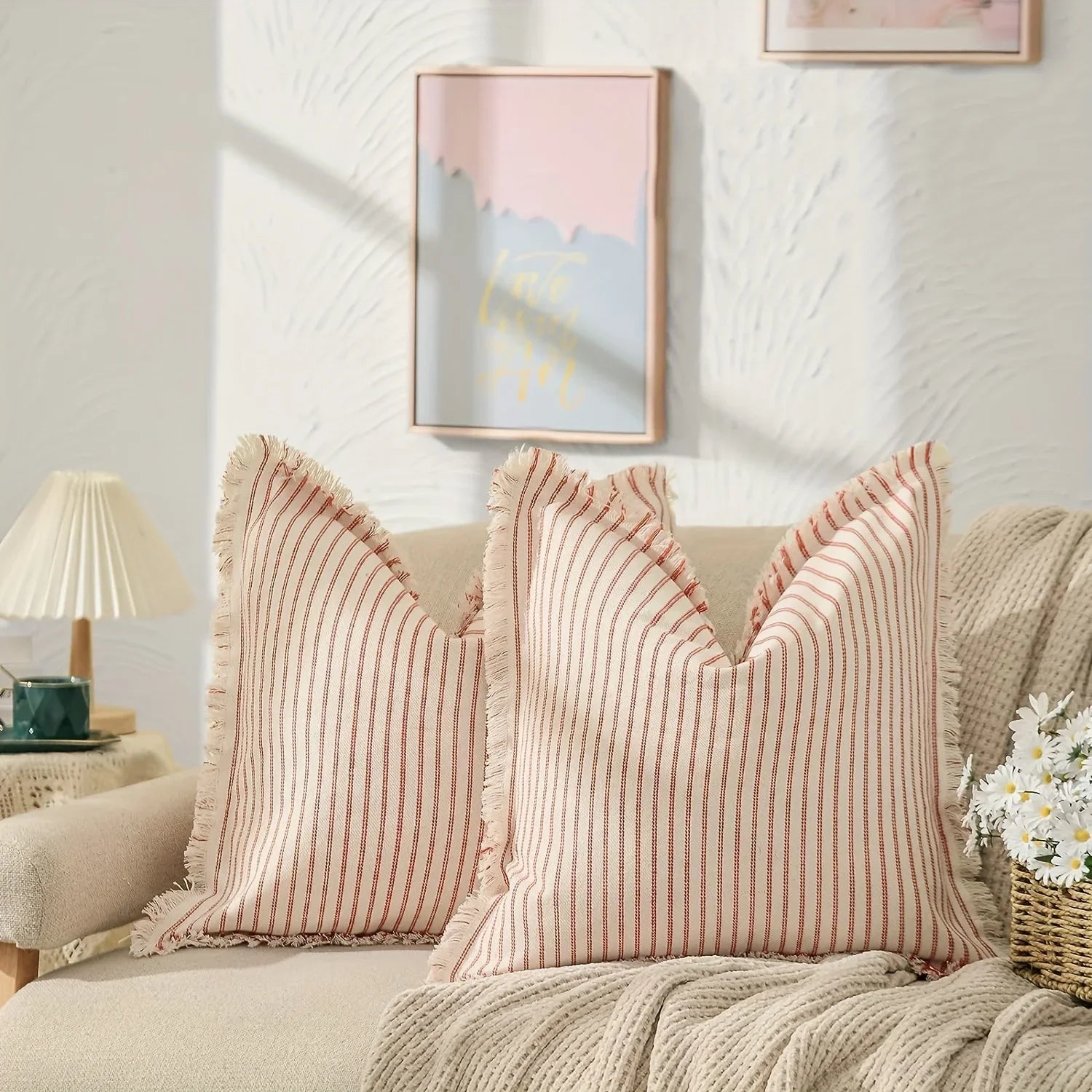 Comfortable Striped Throw Pillow For Home Bedroom & Living Room