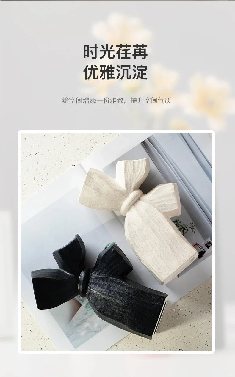 Ceramic Vase Flower Pot Modern Black Decorative Vases For Living Room