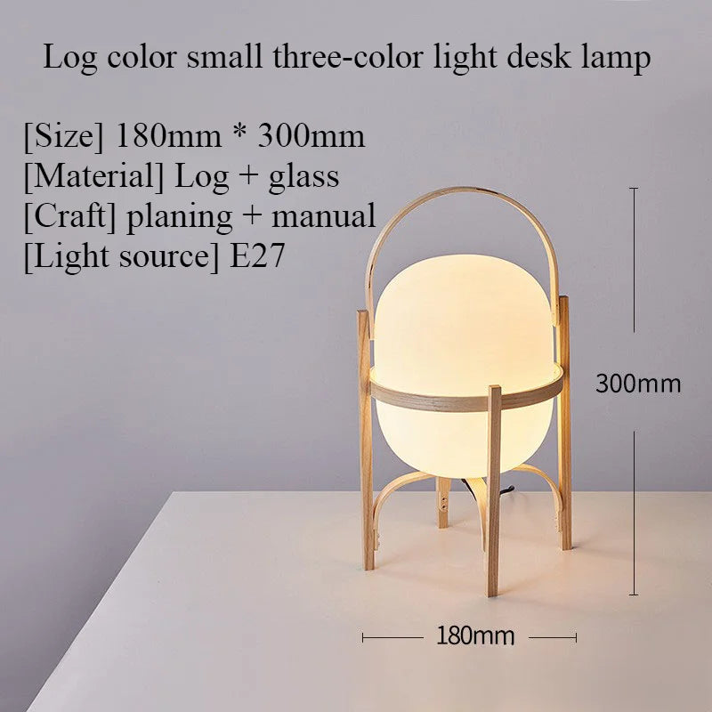 Wood Standing Lamp Modern Simple Art Tabletop Room Decor