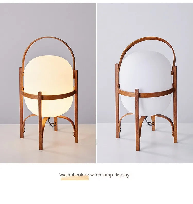 Wood Standing Lamp Modern Simple Art Tabletop Room Decor