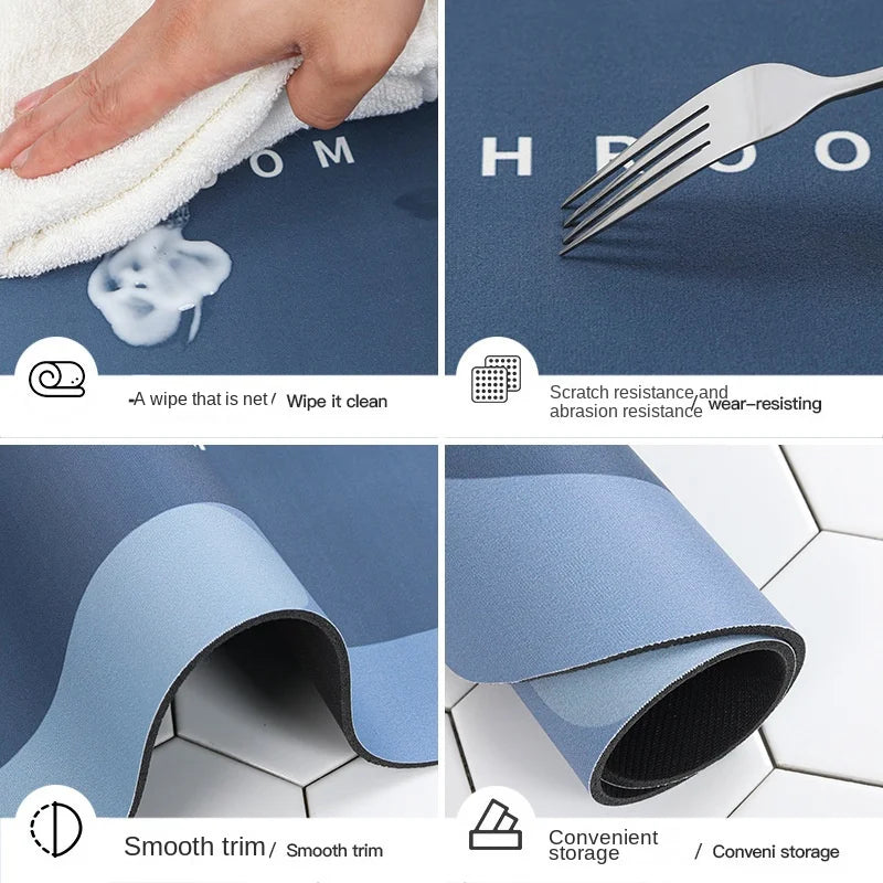 Bathroom absorbent floor mat quick drying cushion
