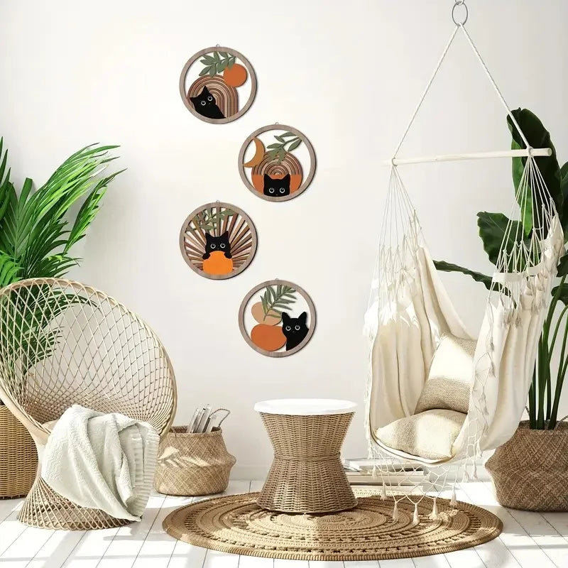 4Pcs Wall Art decor, Hollowed-out Design for living room