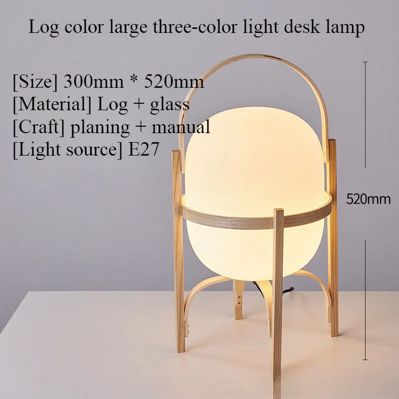 Wood Standing Lamp Modern Simple Art Tabletop Room Decor