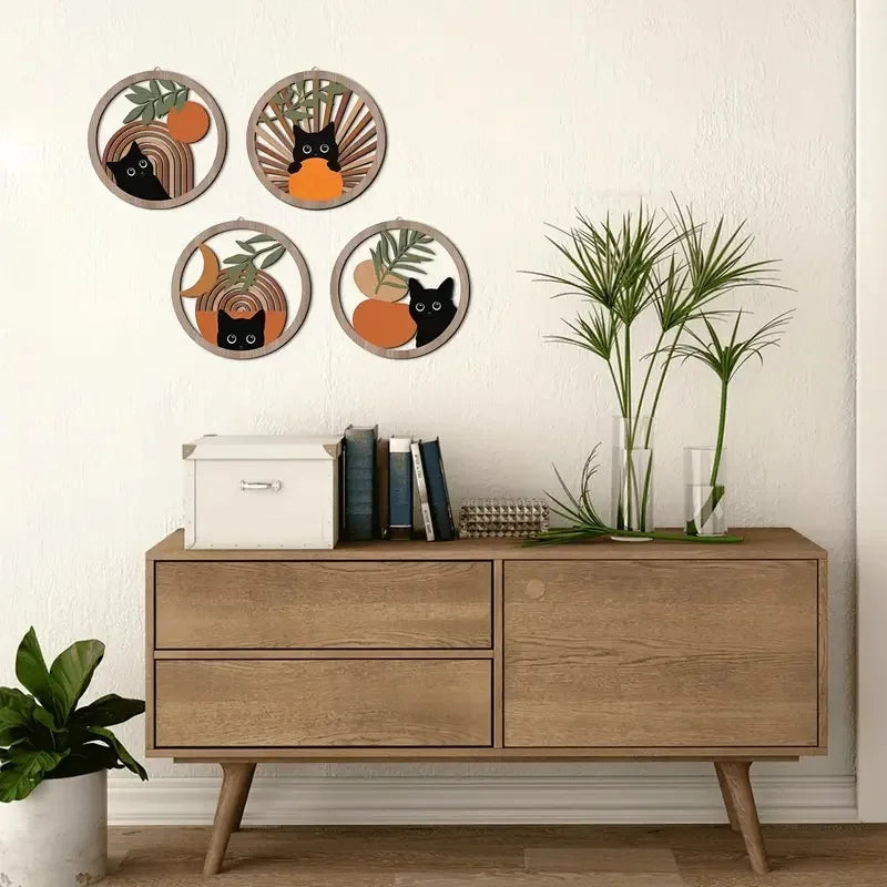 4Pcs Wall Art decor, Hollowed-out Design for living room